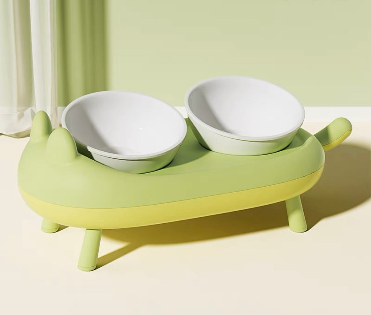 Dual Pet Bowl with Collapsible Stand