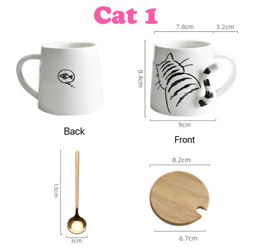 Cute 3D Animal Tail Ceramic Mug