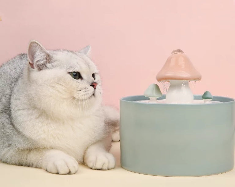 Mushroom Ceramic Automatic Pet Water Fountain