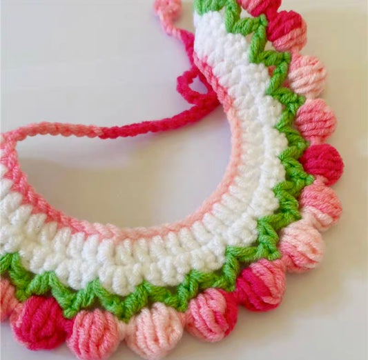 Wool Knitted Rose Collar