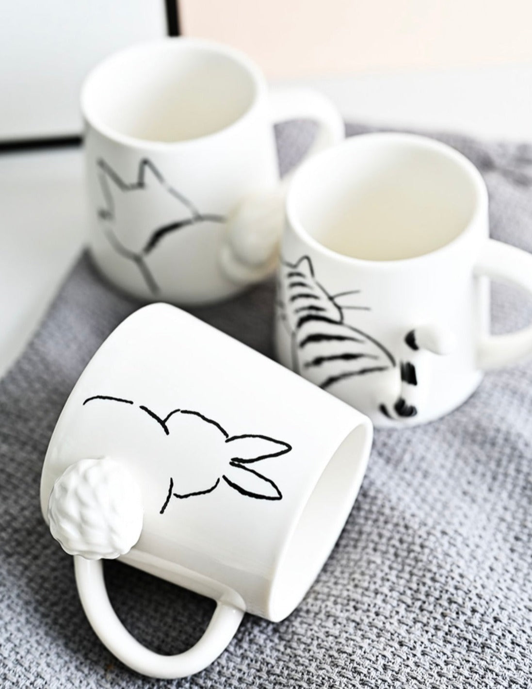 Cute 3D Animal Tail Ceramic Mug