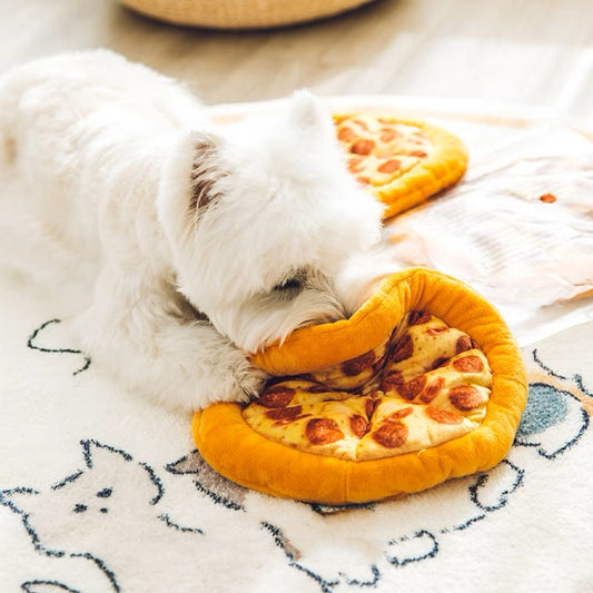 Plush Pizza with Crinkle Paper & Squeaker