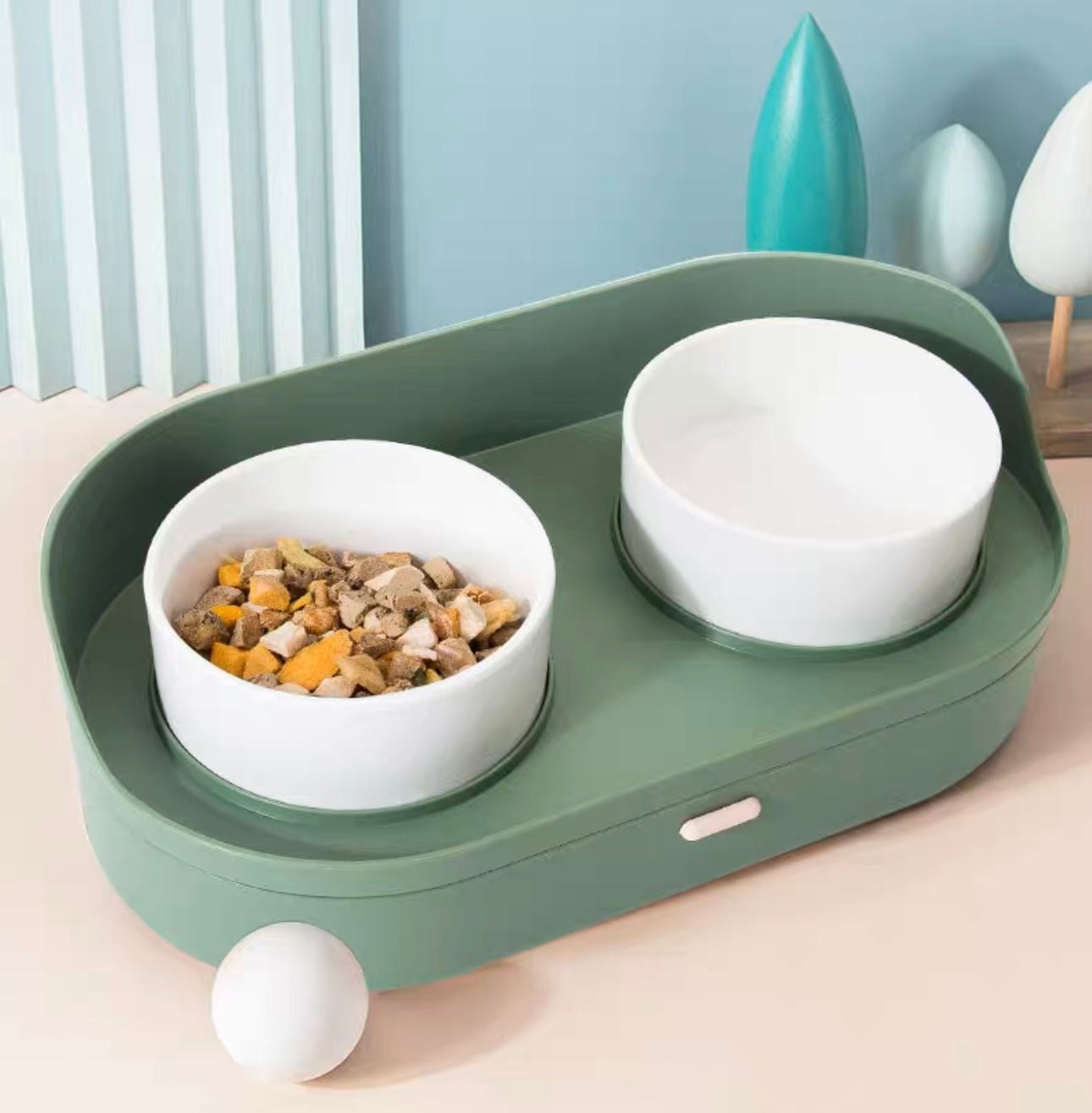 Dual Pet Bowl With Storage Base