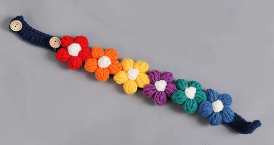 Wool Knitted Flower Collar (Full Length)