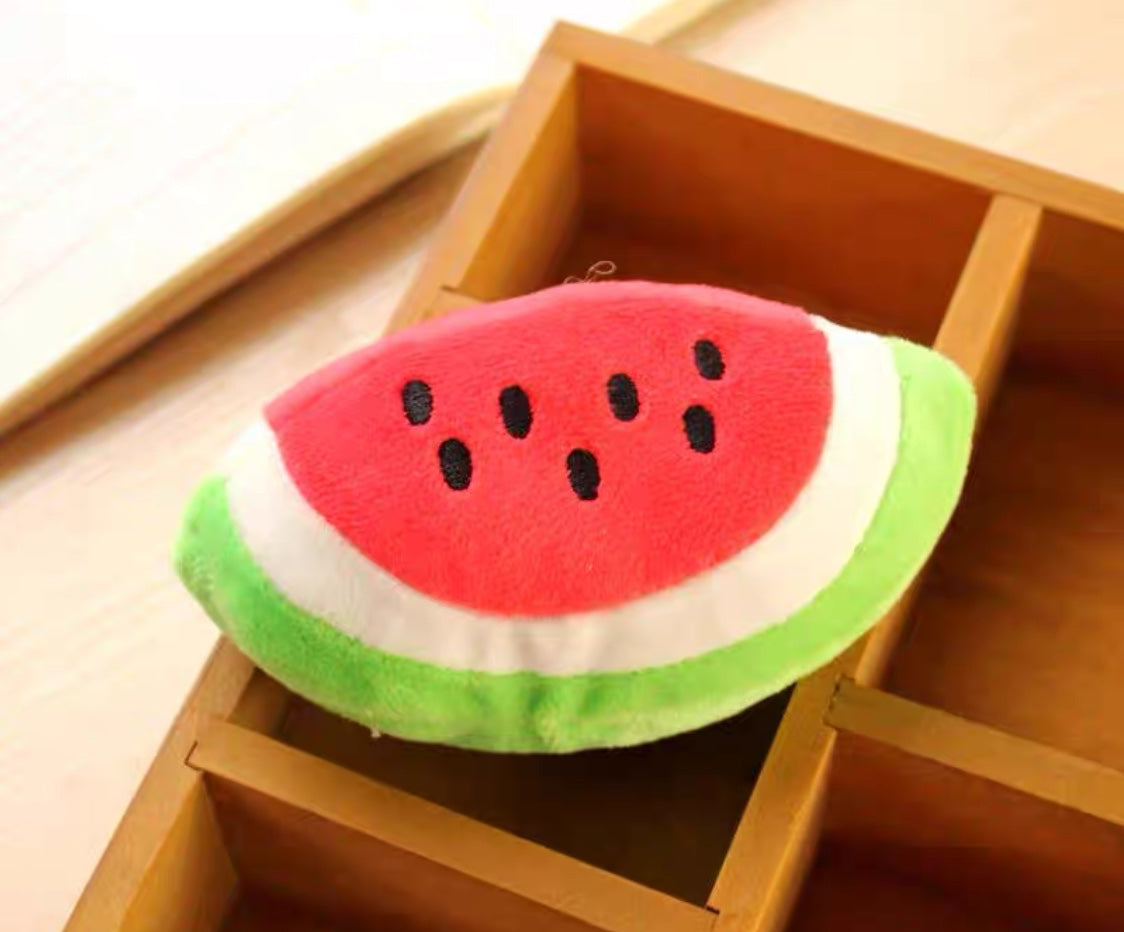 Watermelon Slice Soft Plush Squeaky Toy