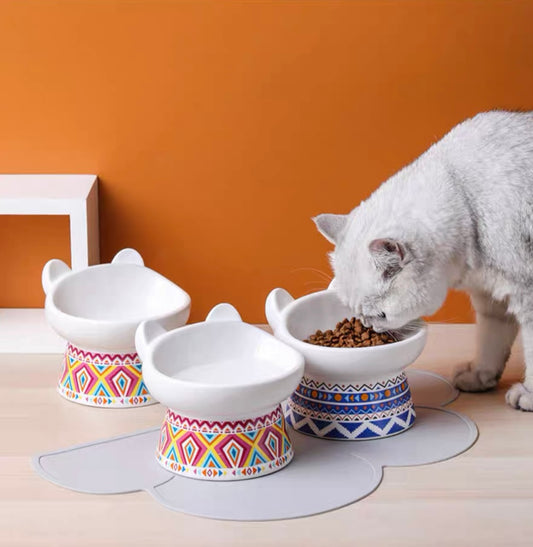 Bohemian Style Cat Ear Ceramic Bowl