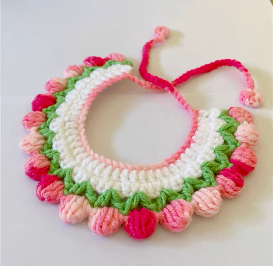 Wool Knitted Rose Collar