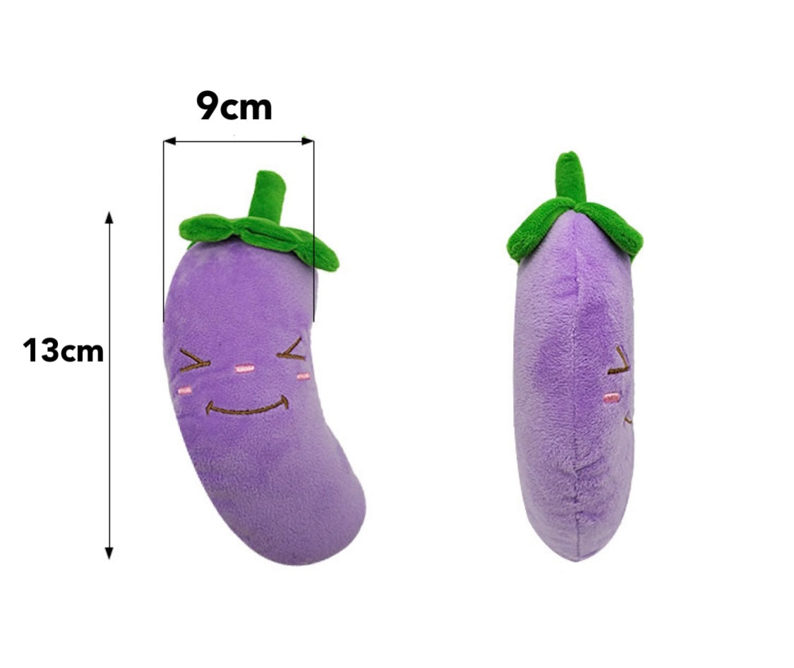 Eggplant Squeaker Plush Toy