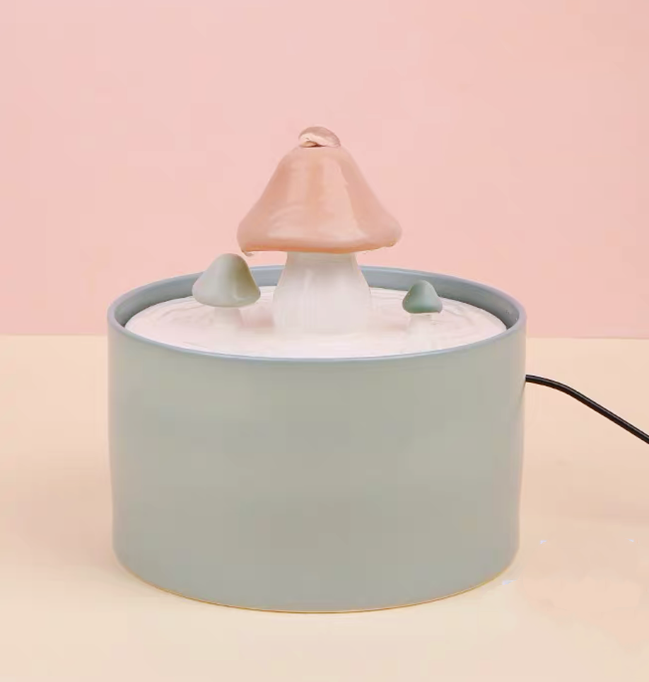 Mushroom Ceramic Automatic Pet Water Fountain